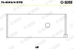 GLYCO 71-4143/4 STD — Шатунный вкладыш