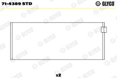 GLYCO 71-4389 STD — Шатунный вкладыш