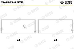 GLYCO 71-4567/4 STD — Шатунный вкладыш