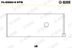 GLYCO 71-4580/4 STD — Шатунный вкладыш