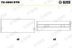 GLYCO 72-3851 STD — Коренной вкладыш