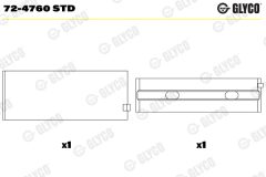 GLYCO 72-4760 STD — Коренной вкладыш