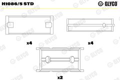 GLYCO H1086/5 STD — Коренной вкладыш
