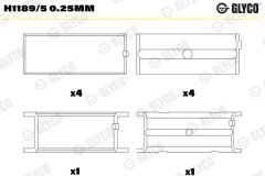 GLYCO H1189/5 0.25mm — Коренной вкладыш