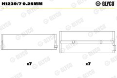 GLYCO H1239/7 0.25mm — Коренной вкладыш