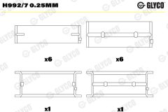 GLYCO H992/7 0.25mm — Коренной вкладыш