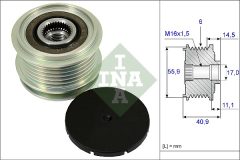 INA 535 0012 10 — Fulie cu roată liberă alternator