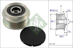 INA 535 0034 10 — Fulie cu roată liberă alternator