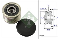 INA 535 0080 10 — Fulie cu roată liberă alternator