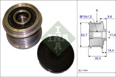 INA 535 0203 10 — Fulie cu roată liberă alternator