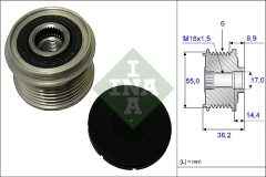 INA 535 0216 10 — Fulie cu roată liberă alternator