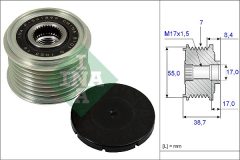 INA 535 0239 10 — Fulie cu roată liberă alternator