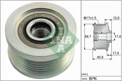 INA 535 0283 10 — Fulie cu roată liberă alternator