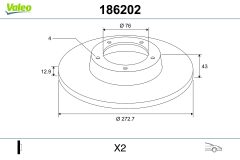 VALEO 186202 — Тормозной диск