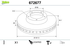 VALEO 672677 — Disc de frână