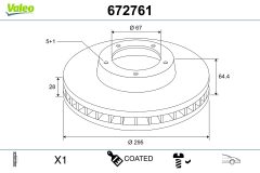 VALEO 672761 — Тормозной диск
