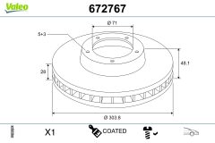 VALEO 672767 — Тормозной диск