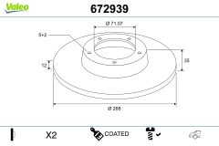 VALEO 672939 — Disc de frână