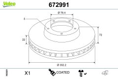 VALEO 672991 — Тормозной диск