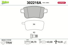 VALEO 302216A — Колодки тормозные дисковые