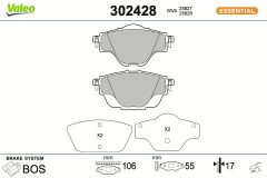 VALEO 302428 — Plăcuțe de frână disc