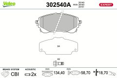VALEO 302540A — Plăcuțe de frână disc