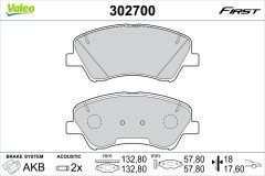 VALEO 302700 — Колодки тормозные дисковые