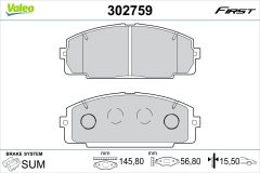 VALEO 302759 — Plăcuțe de frână disc