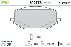 VALEO 302778 — Колодки тормозные дисковые