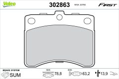 VALEO 302863 — Колодки тормозные дисковые