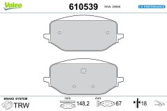 VALEO 610539 — Колодки тормозные дисковые