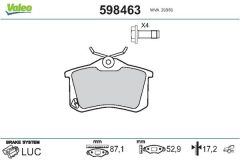VALEO 598463 — Plăcuțe de frână disc