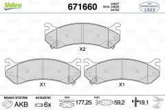 VALEO 671660 — Plăcuțe de frână disc