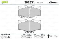 VALEO 302331 — Plăcuțe de frână disc