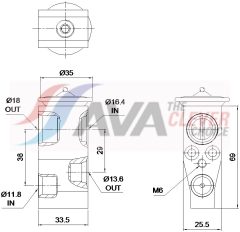 AVA QUALITY COOLING VN1458 — Расширительный клапан кондиционера