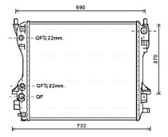 AVA QUALITY COOLING JR2049 — Radiator răcire motor