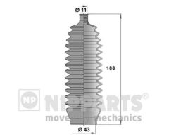 NIPPARTS J2855000 — Пыльник рулевой рейки с хомутами