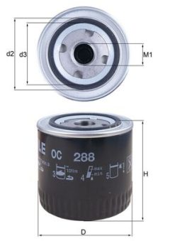 MAHLE OC288 — Масляный фильтр