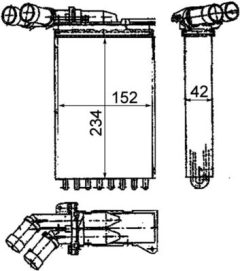 MAHLE AH116000P — Радиатор печки