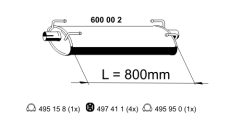 ERNST 600002 — Tobă de eșapament intermediară