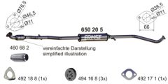ERNST 650205 — Tobă de eșapament intermediară