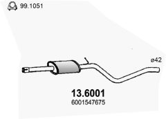 ASSO 13.6001 — Tobă de eșapament intermediară