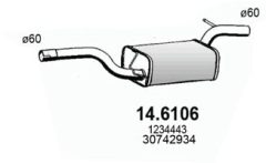 ASSO 14.6106 — Tobă de eșapament intermediară