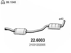 ASSO 22.6003 — Tobă de eșapament intermediară