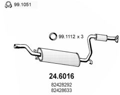 ASSO 24.6016 — Tobă de eșapament intermediară