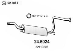 ASSO 24.6024 — Tobă de eșapament intermediară