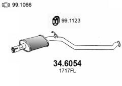 ASSO 34.6054 — Tobă de eșapament intermediară