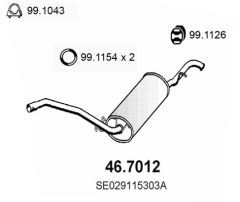 ASSO 46.7012 — Задний глушитель