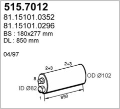 ASSO 515.7012 — Глушитель средний и задний