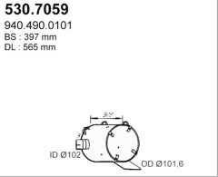 ASSO 530.7059 — Глушитель средний и задний